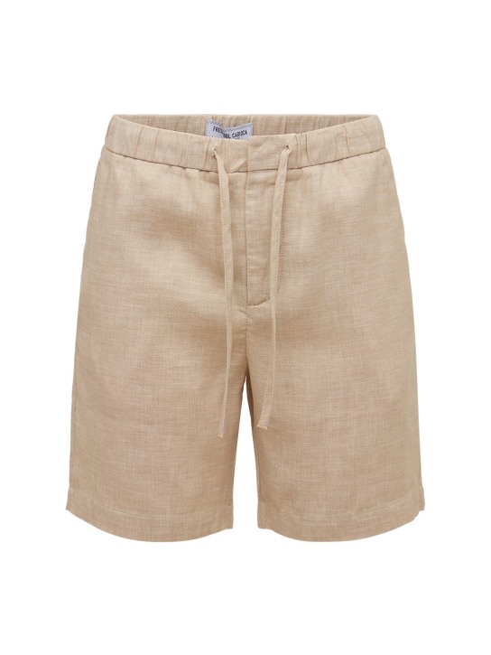 FRESCOBOL CARIOCA: Felipe linen & cotton shorts - Sand - men_0 | Luisa Via Roma