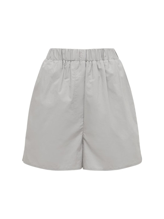 The Frankie Shop: Lui organic cotton poplin boxer shorts - Grey - women_0 | Luisa Via Roma