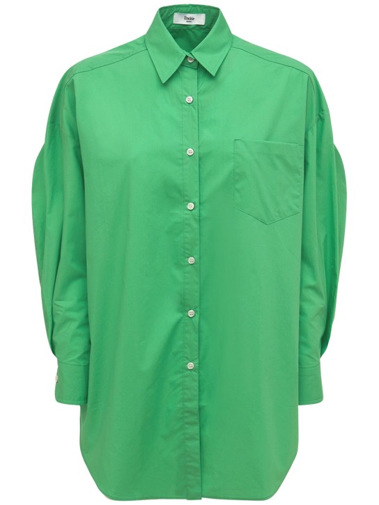The Frankie Shop: Melody organic cotton shirt - Green - women_0 | Luisa Via Roma