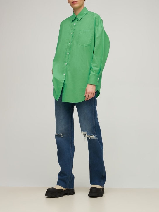 The Frankie Shop: Melody organic cotton shirt - Green - women_1 | Luisa Via Roma