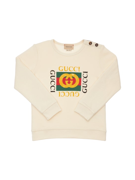 Gucci: Cotton sweatshirt - White - kids-boys_0 | Luisa Via Roma