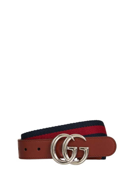 Gucci: Cintura con stampa logo - Rosso - kids-girls_0 | Luisa Via Roma