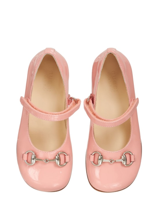 Gucci: Leather ballerinas w/ Horsebit - Pink - kids-girls_1 | Luisa Via Roma
