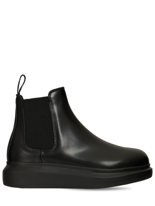 Alexander McQueen: 40mm Hybrid leather Chelsea boots - Black - women_0 | Luisa Via Roma