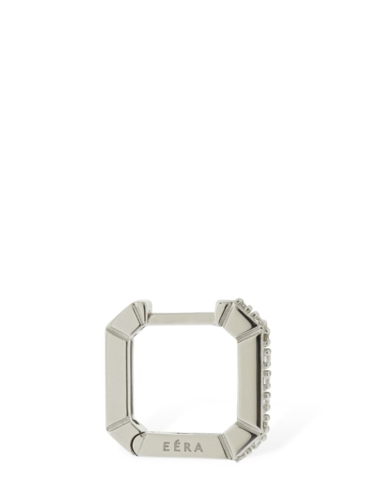 EÉRA: Mini 18kt & diamond squared mono earring - Silver - women_1 | Luisa Via Roma