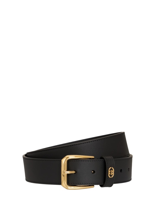 Gucci: 3.5cm Leather belt - Black - men_0 | Luisa Via Roma