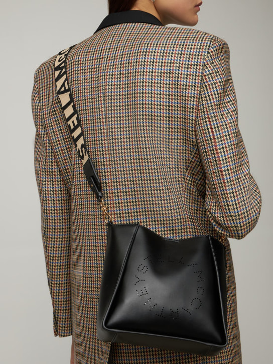 Stella McCartney: Sac porté épaule mini en simili-cuir souple - Noir - women_1 | Luisa Via Roma