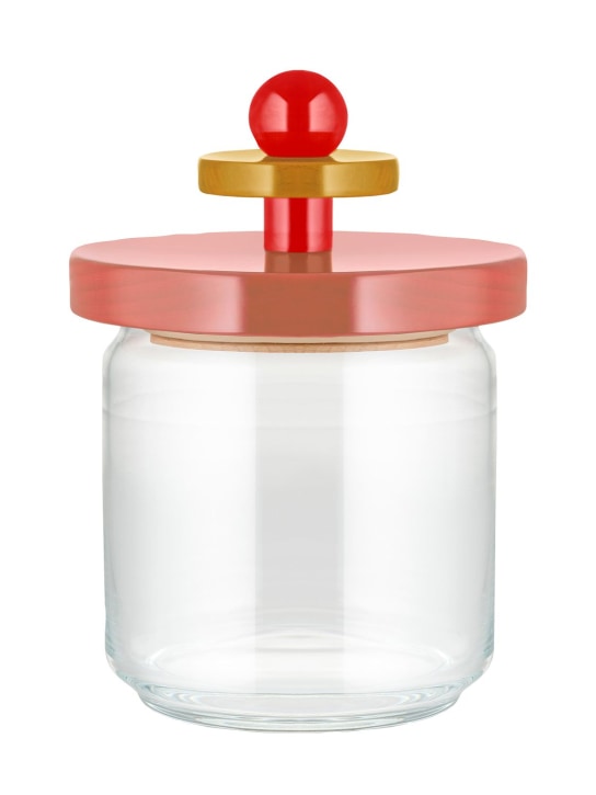 Alessi: Twergi glass container w/ lid - Pink/Multi - ecraft_0 | Luisa Via Roma