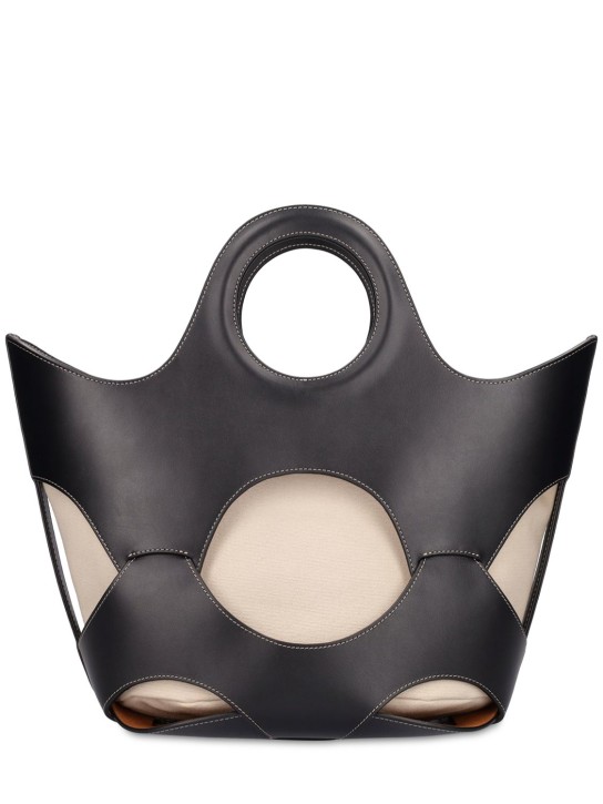 Hereu: Onada canvas & leather top handle bag - Black - women_0 | Luisa Via Roma