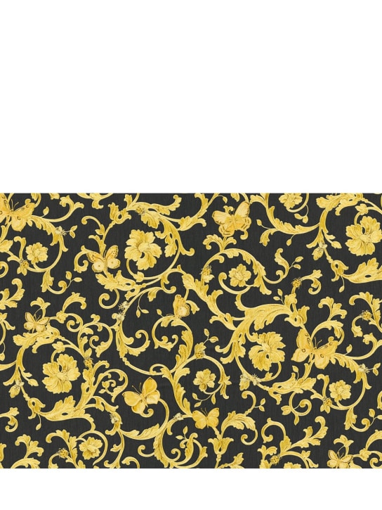 Versace: Papel tapiz Barocco estampado - Negro/Dorado - ecraft_0 | Luisa Via Roma