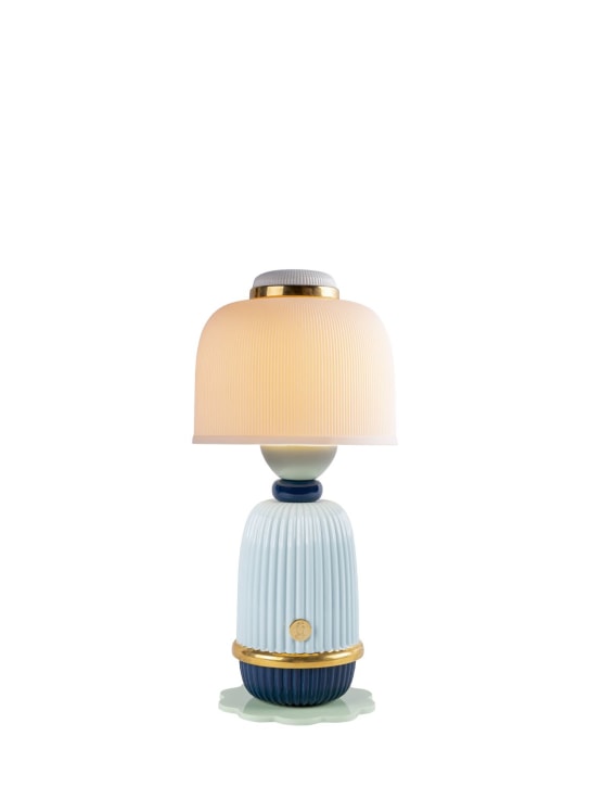 Lladrò: Kokeshi porcelain lamp - Blue - ecraft_0 | Luisa Via Roma