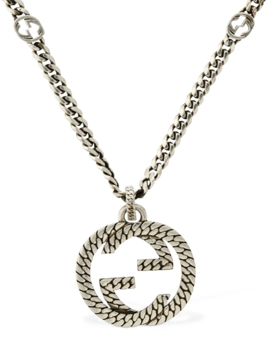 Gucci: Interlocking G necklace - Silver - women_0 | Luisa Via Roma