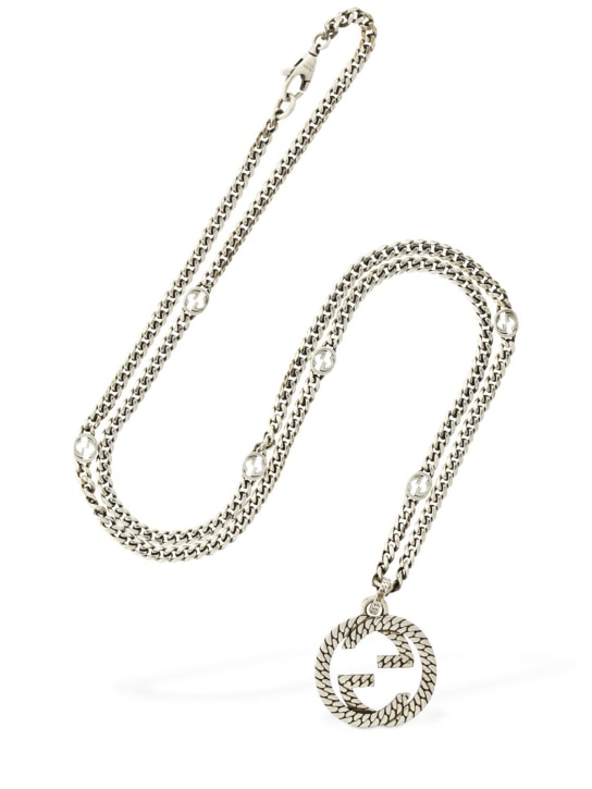Gucci: Interlocking G necklace - Silver - men_1 | Luisa Via Roma