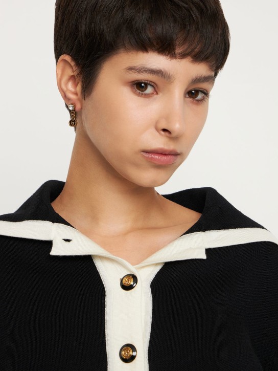 Gucci: GG Marmont drop earrings w/ crystal - women_1 | Luisa Via Roma