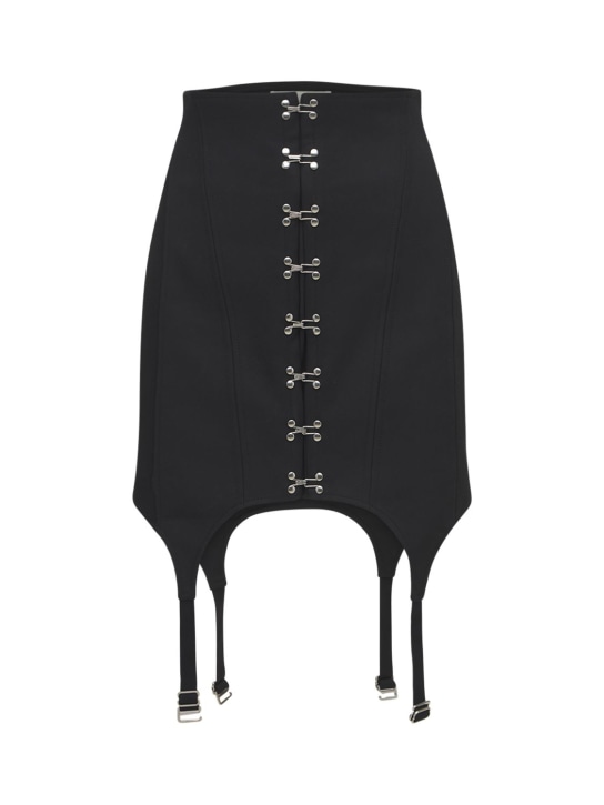 Dion Lee: Mini-jupe corset en coton mélangé - Noir - women_0 | Luisa Via Roma