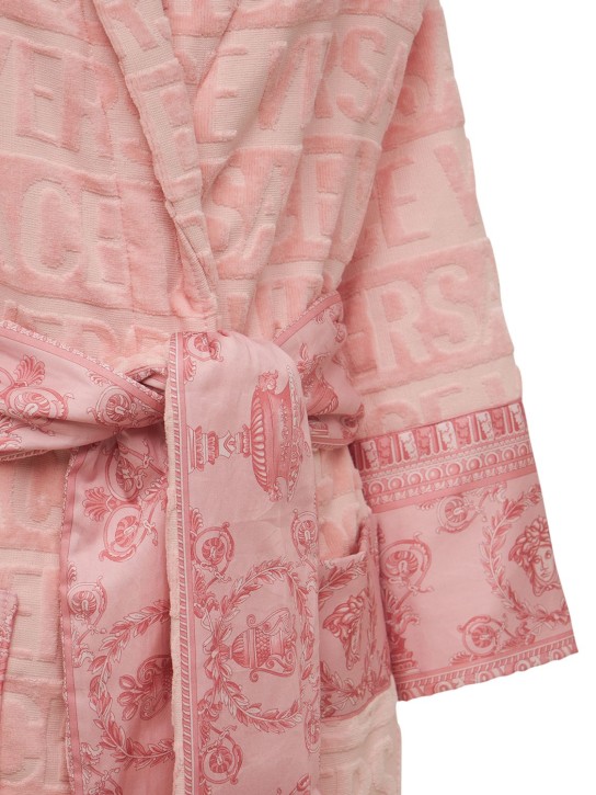 Versace: Cotton bathrobe - Pink - ecraft_1 | Luisa Via Roma