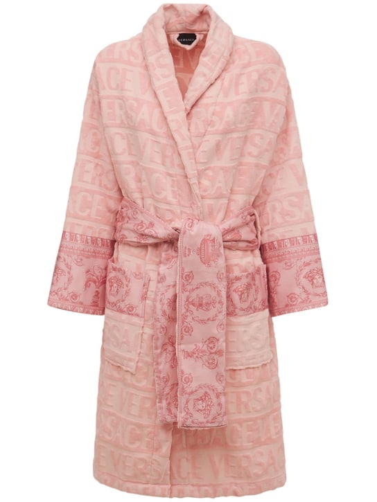 Versace: Cotton bathrobe - Pink - ecraft_0 | Luisa Via Roma