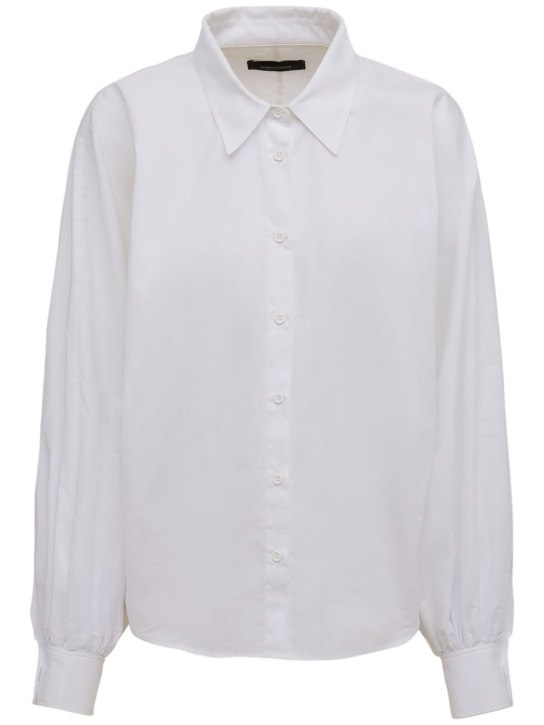 Made In Tomboy: Chemise en popeline à manches ballons Claire - Blanc - women_0 | Luisa Via Roma