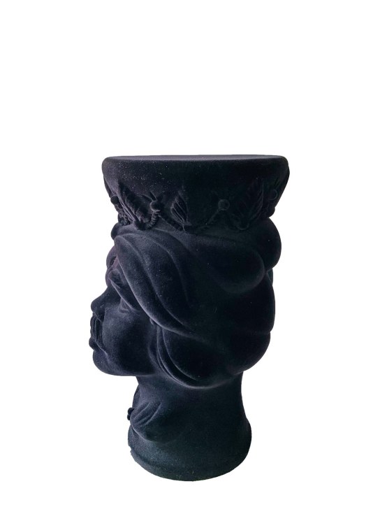 Millesimi Design: Il Moro velvet effect pouf - Black - ecraft_1 | Luisa Via Roma