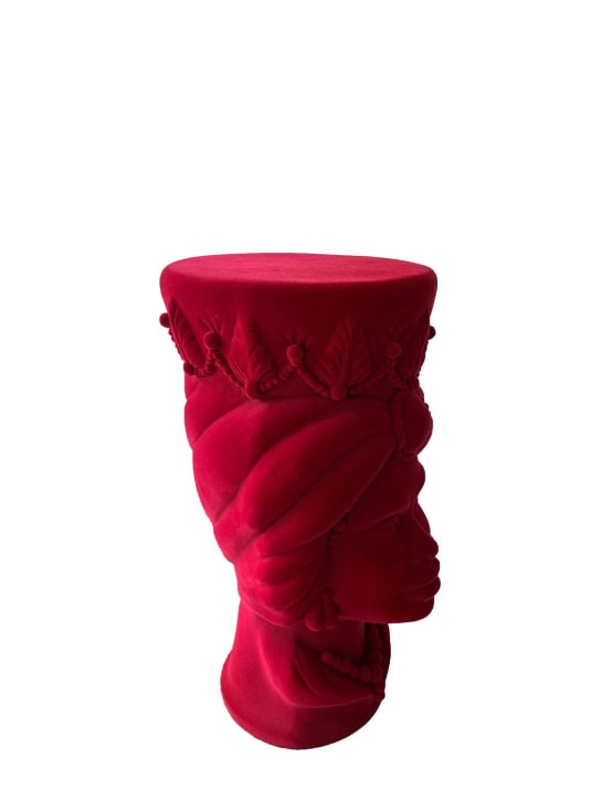Millesimi Design: La Mora velvet effect pouf - Red - ecraft_1 | Luisa Via Roma