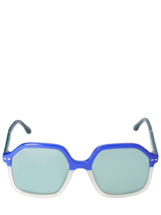 Isabel Marant: Gafas de sol cuadradas bicolor - Multi/Verde - women_0 | Luisa Via Roma