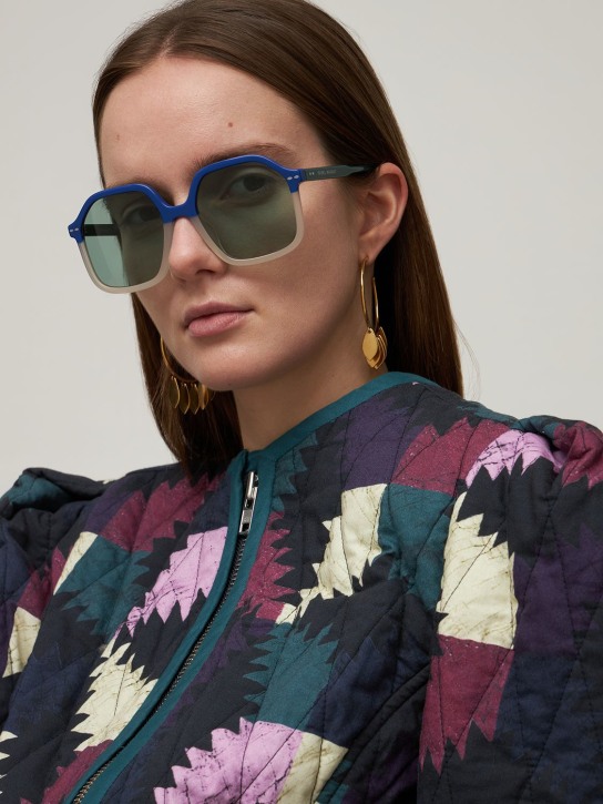 Isabel Marant: Occhiali da sole in acetato bicolor - Multi/Verde - women_1 | Luisa Via Roma