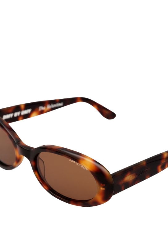 DMY Studios: Valentina oval acetate sunglasses - Havana/Brown - men_1 | Luisa Via Roma