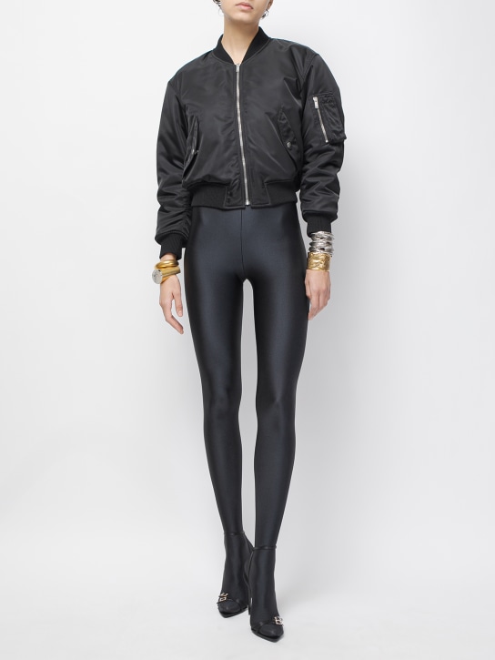 Saint Laurent: Nylon bomber jacket - Black - women_1 | Luisa Via Roma