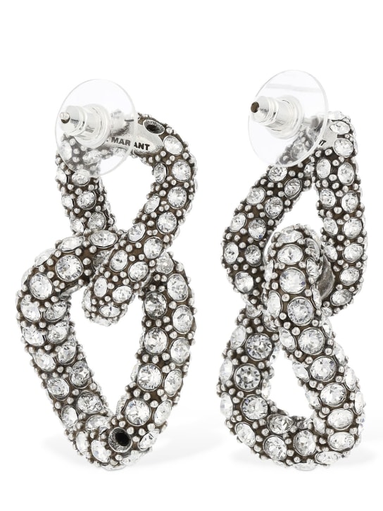 Isabel Marant: Funky ring crystal earrings - Silver - women_1 | Luisa Via Roma