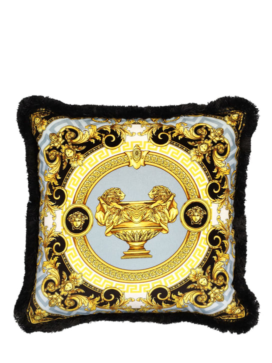Versace: La Coupe des Dieux cotton cushion - Nero-grigio - ecraft_0 | Luisa Via Roma