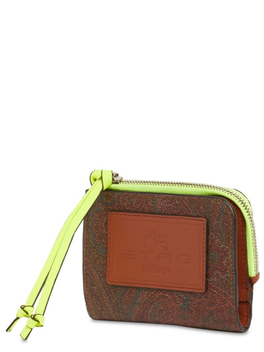 Paisley Print Coated Canvas Wallet Etro Women Luisaviaroma