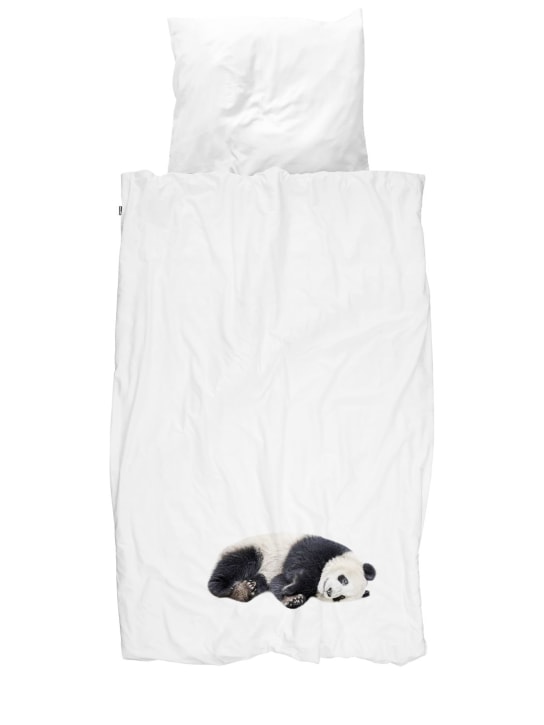 Snurk: Parure de lit en coton biologique Panda - Blanc - kids-boys_0 | Luisa Via Roma
