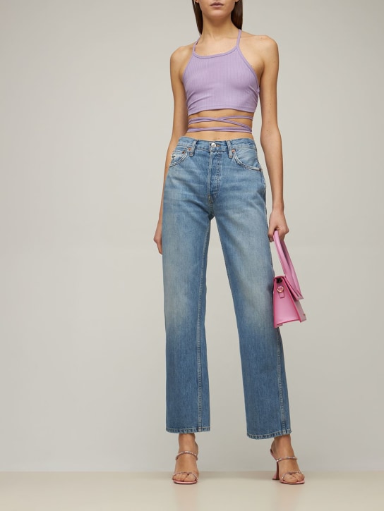 RE/DONE: Hoch geschnittene, lockere 90er Jahre-Jeans - Hellblau - women_1 | Luisa Via Roma