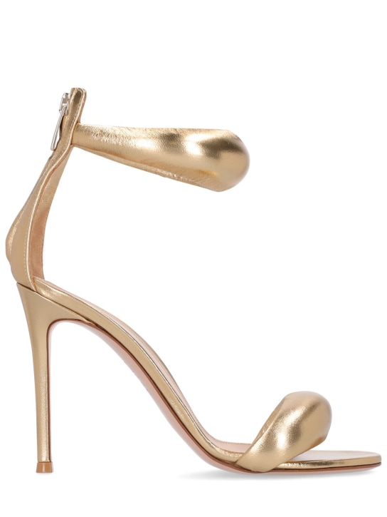 Gianvito Rossi: 105毫米Bijoux金属色皮革凉鞋 - 金色 - women_0 | Luisa Via Roma