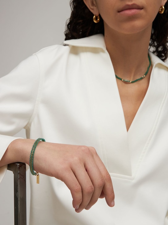 Isabel Marant: Cesaria beaded bracelet - Green - women_1 | Luisa Via Roma
