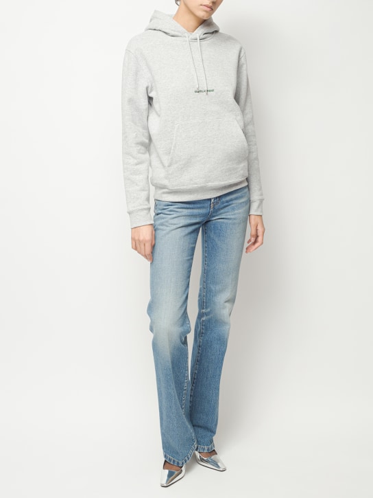 Saint Laurent: Cotton blend hoodie - Gris Chine - women_1 | Luisa Via Roma