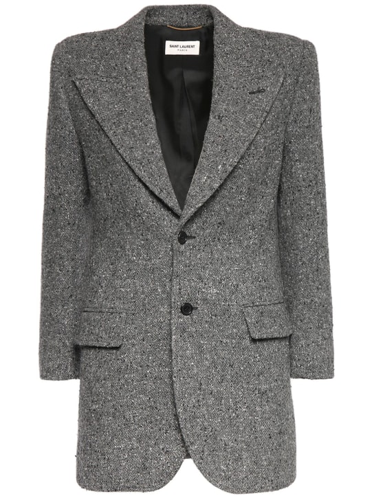 Saint Laurent: Vintage tweed jacket - Gris Chine - women_0 | Luisa Via Roma