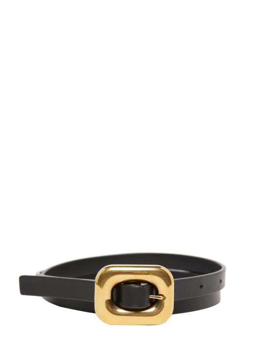 Bottega Veneta: Leather belt - Black - women_0 | Luisa Via Roma