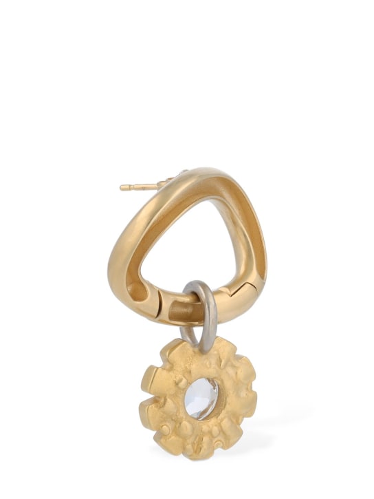 Maison Margiela: Crystal flower mono earring - Gold/Crystal - men_1 | Luisa Via Roma