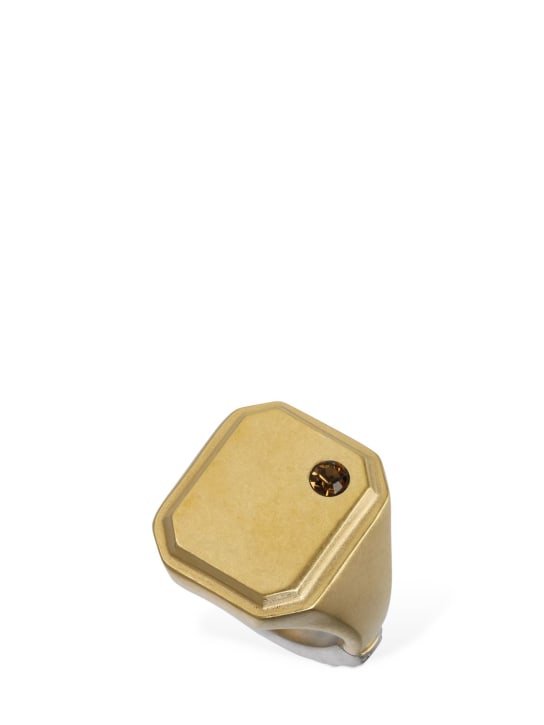 Maison Margiela: Engraved signet ring - Gold/Palladium - women_0 | Luisa Via Roma