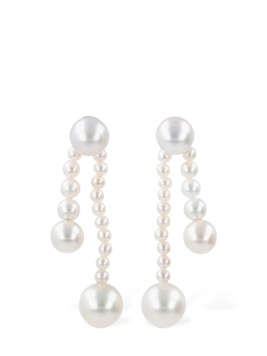 Sophie Bille Brahe: Ruban De Perle drop earrings - Pearl - women_0 | Luisa Via Roma