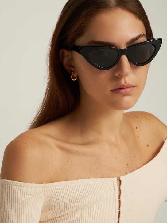 The Attico: Dora cat-eye bio acetate sunglasses - Black/Grey - women_1 | Luisa Via Roma
