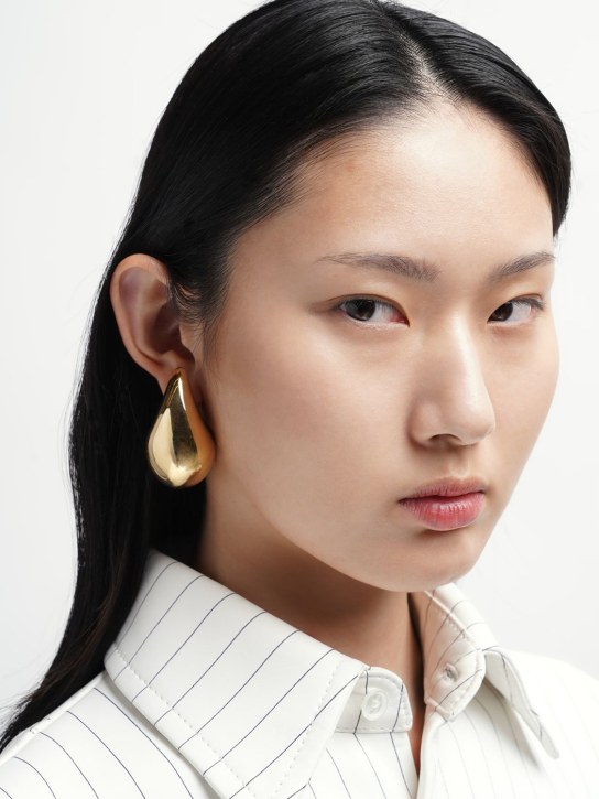 Bottega Veneta: 18kt Gold-plated silver earrings - Gold - women_1 | Luisa Via Roma