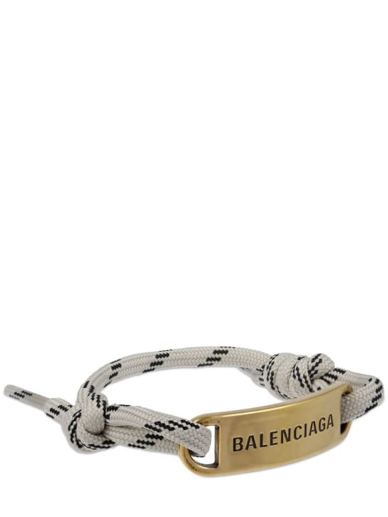 Balenciaga: Bracelet Plate - Beige/Noir - men_1 | Luisa Via Roma
