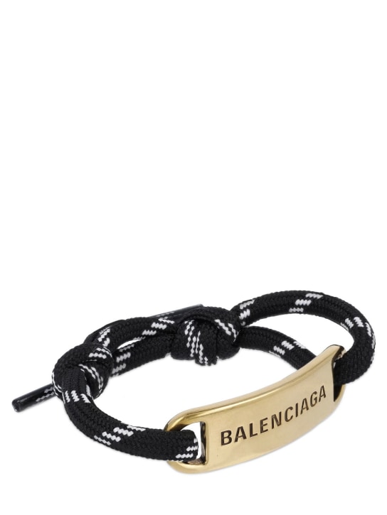 Balenciaga: Plate bracelet - Black/White - men_1 | Luisa Via Roma