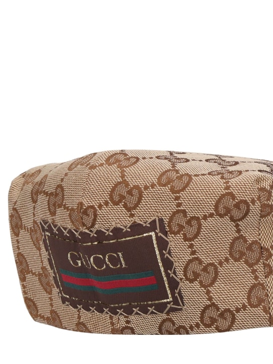 Gucci: Gorro de algodón GG - Beige/Negro - men_1 | Luisa Via Roma