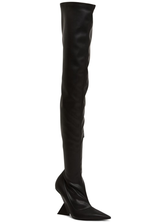The Attico: 105mm Cheope faux leather thigh boots - Black - women_1 | Luisa Via Roma