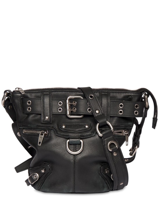 Balenciaga: Emo leather bucket bag - Black - women_0 | Luisa Via Roma