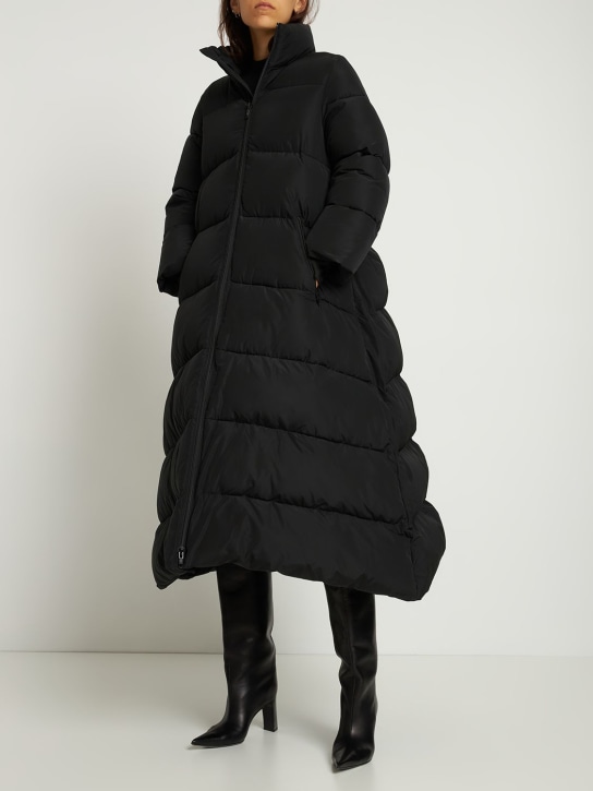 Balenciaga: Maxi bow puffer jacket - Black - women_1 | Luisa Via Roma