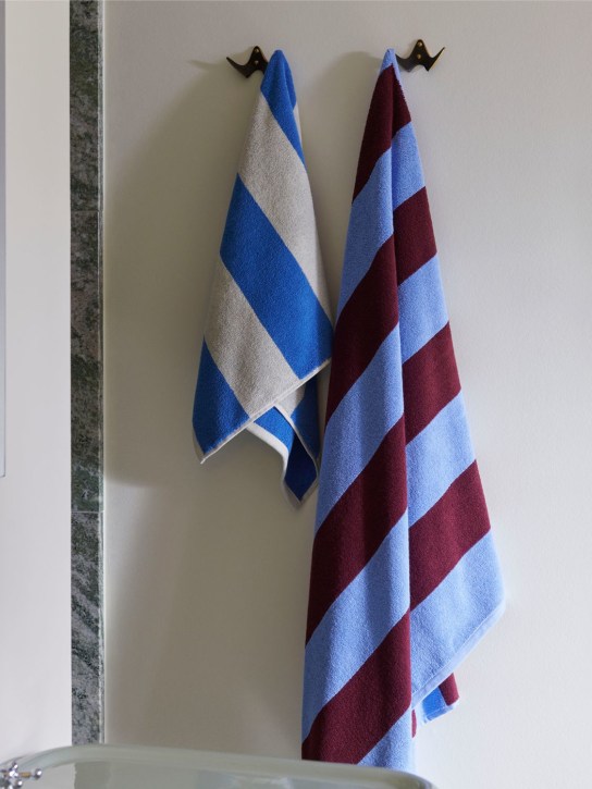 HAY: Frotté striped cotton bath towel - Multicolor - ecraft_1 | Luisa Via Roma